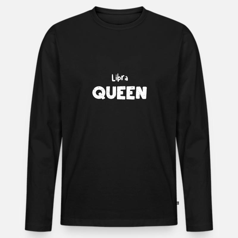 Libra Queen - Astrology - Männer Premium Bio Langarmshirt - Schwarz