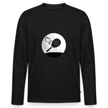 Padel Padel Tennis Padel Fashion PADELTENNIS NIGHT - Men's Premium Organic Long Sleeve Shirt - black - Front - Nico (187cm)