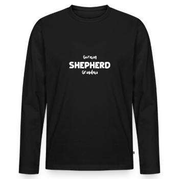 Grand-mère berger allemand - Chiens - T-shirt manches longues Premium bio Homme - noir - Devant - Nico (187cm)