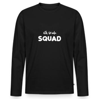 4th Grade Squad - 4th Grade - Männer Premium Bio Langarmshirt - Schwarz - Vorne - Nico (187cm)