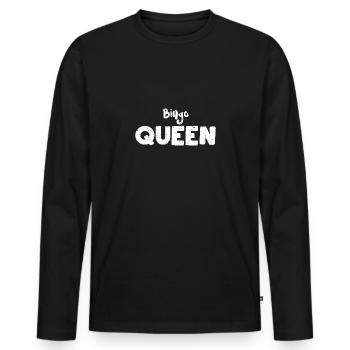 Bingo Queen - Bingo - Männer Premium Bio Langarmshirt - Schwarz - Vorne - Nico (187cm)
