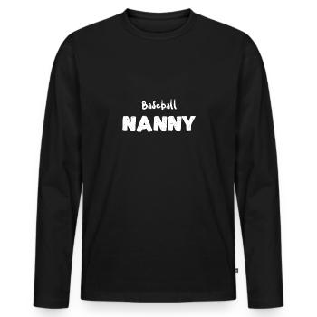 Baseball Nanny - Baseball - Männer Premium Bio Langarmshirt - Schwarz - Vorne - Nico (187cm)