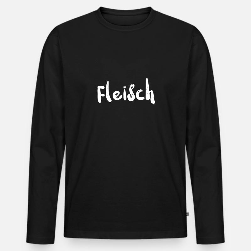 Fleisch - BBQ - Männer Premium Bio Langarmshirt - Schwarz