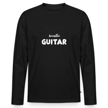 Acoustic Guitar - Guitar - Men's Premium Organic Long Sleeve Shirt - black - Front - Nico (187cm)