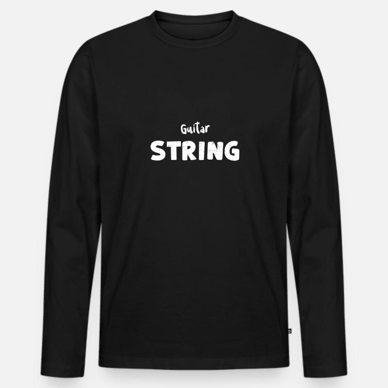 Guitar String - Guitar - Männer Premium Bio Langarmshirt - Schwarz