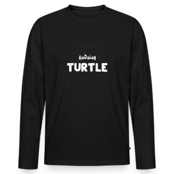 Hawaiian Turtle - Coral - Männer Premium Bio Langarmshirt - Schwarz - Vorne - Nico (187cm)