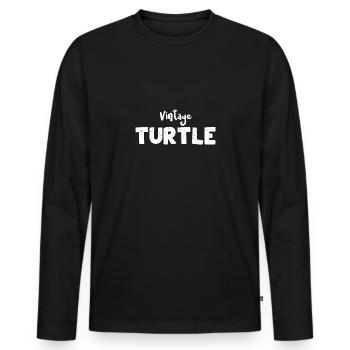 Tortue Vintage - Corail - T-shirt manches longues Premium bio Homme - noir - Devant - Nico (187cm)