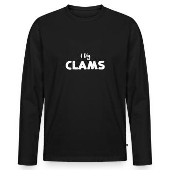 I Dig Clams - Shellfish - Männer Premium Bio Langarmshirt - Schwarz - Vorne - Nico (187cm)