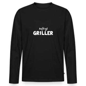 Auftrags Griller - BBQ - Männer Premium Bio Langarmshirt - Schwarz - Vorne - Nico (187cm)