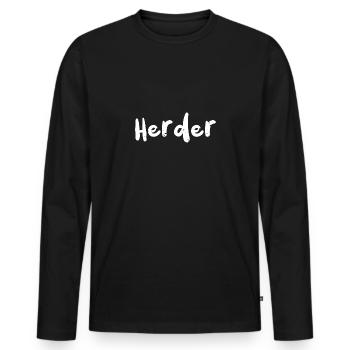 Herder - Kindergarten - Männer Premium Bio Langarmshirt - Schwarz - Vorne - Nico (187cm)