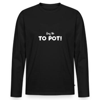 Say No To Pot! - Crab - Männer Premium Bio Langarmshirt - Schwarz - Vorne - Nico (187cm)