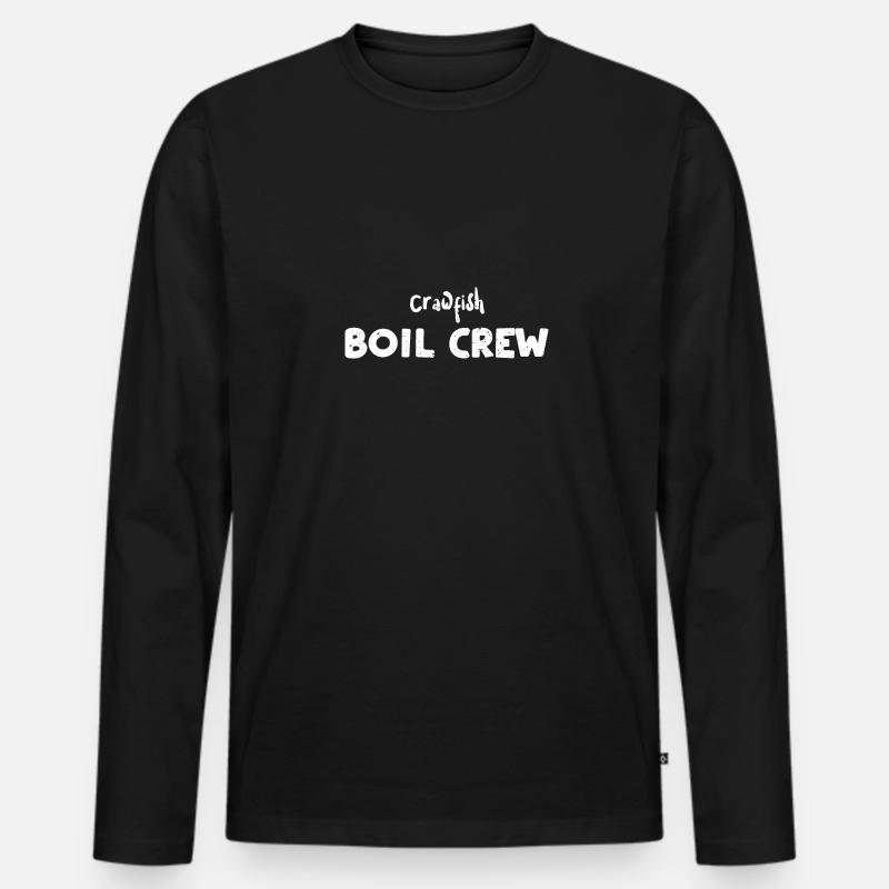 Crawfish Boil Crew - Fish - Männer Premium Bio Langarmshirt - Schwarz