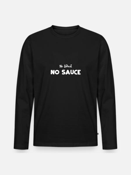 No Sweat No Sauce - Noodles - Men's Premium Organic Long Sleeve Shirt - black