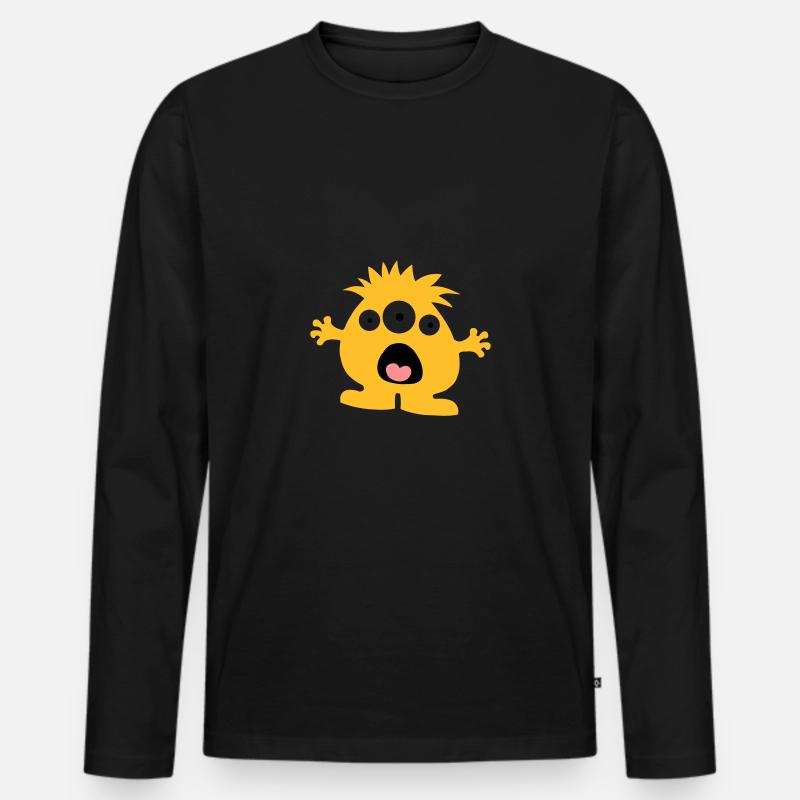 Monster - Männer Premium Bio Langarmshirt - Schwarz
