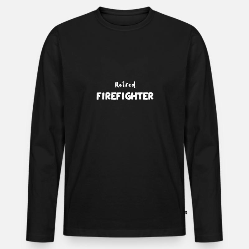 Retired Firefighter - Firefighter - Männer Premium Bio Langarmshirt - Schwarz