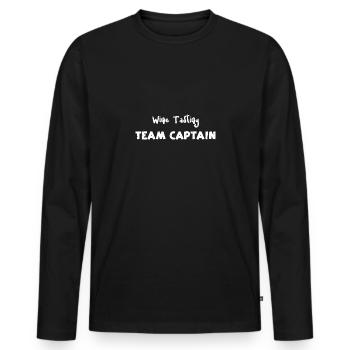 Wine Tasting Team Captain - Wine - Men's Premium Organic Long Sleeve Shirt - black - Front - Nico (187cm)