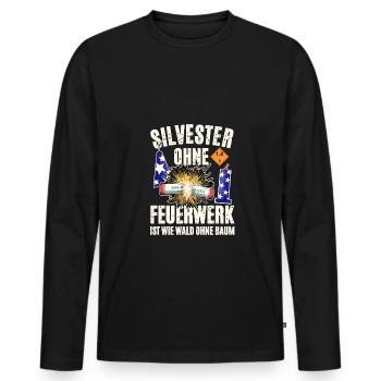 Pyro an Silvester - Männer Premium Bio Langarmshirt - Schwarz - Vorne - Nico (187cm)