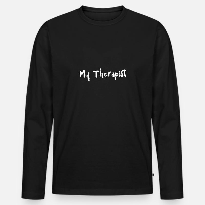 My Therapist - Bicycle - Männer Premium Bio Langarmshirt - Schwarz