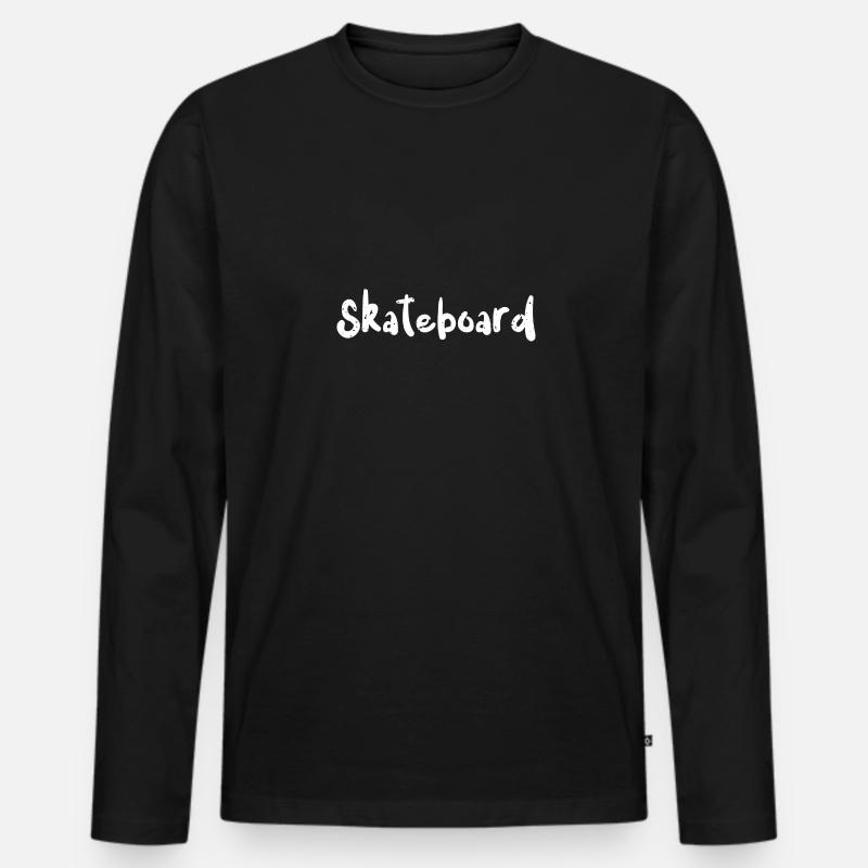 Skateboard - Skateboard - Männer Premium Bio Langarmshirt - Schwarz