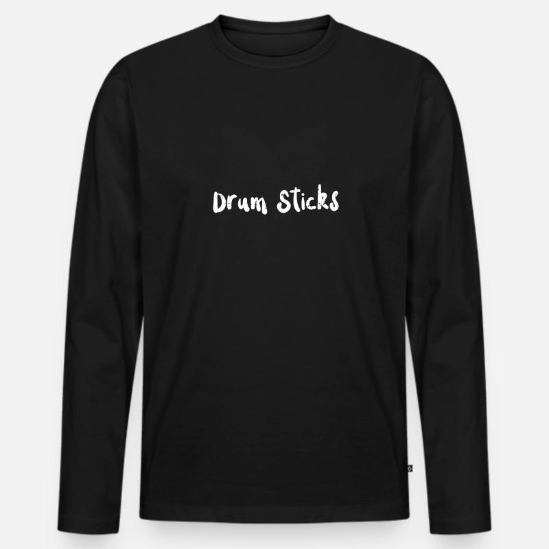 Drum Sticks - Drums - Männer Premium Bio Langarmshirt - Schwarz