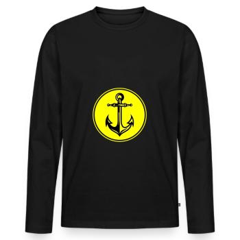 Anker Hafen Symbol - Männer Premium Bio Langarmshirt - Schwarz - Vorne - Nico (187cm)