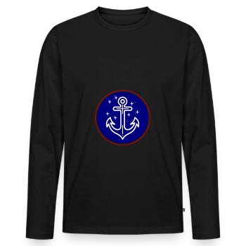 Symbole d’expédition de l’ancre - T-shirt manches longues Premium bio Homme - noir - Devant - Nico (187cm)