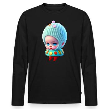 süße Anime Girl Manga Spielzeug Puppe - Männer Premium Bio Langarmshirt - Schwarz - Vorne - Nico (187cm)