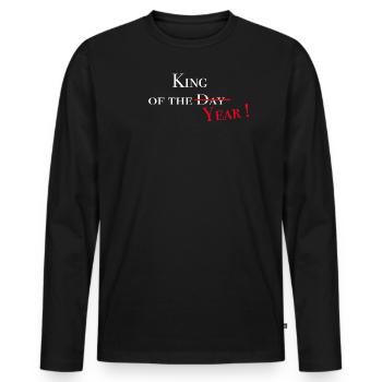 King of the Day-Year - Männer Premium Bio Langarmshirt - Schwarz - Vorne - Nico (187cm)