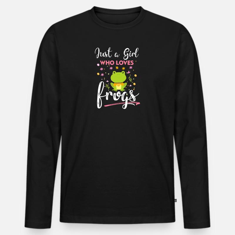 Frosch - Männer Premium Bio Langarmshirt - Schwarz