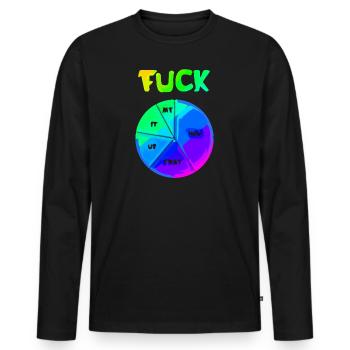 FUCK YOU | ME | THIS | EVERYTHING - Men's Premium Organic Long Sleeve Shirt - black - Front - Nico (187cm)