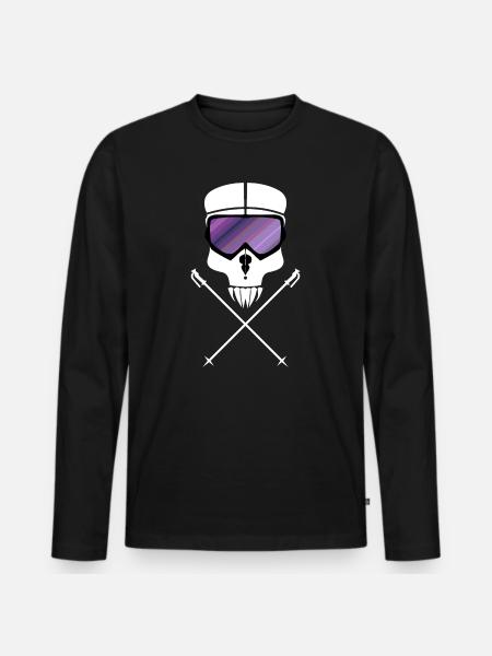 Ski Skull - Men's Premium Organic Long Sleeve Shirt - black