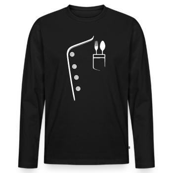 Job Career Earn Money Supervisor - Men's Premium Organic Long Sleeve Shirt - black - Front - Nico (187cm)