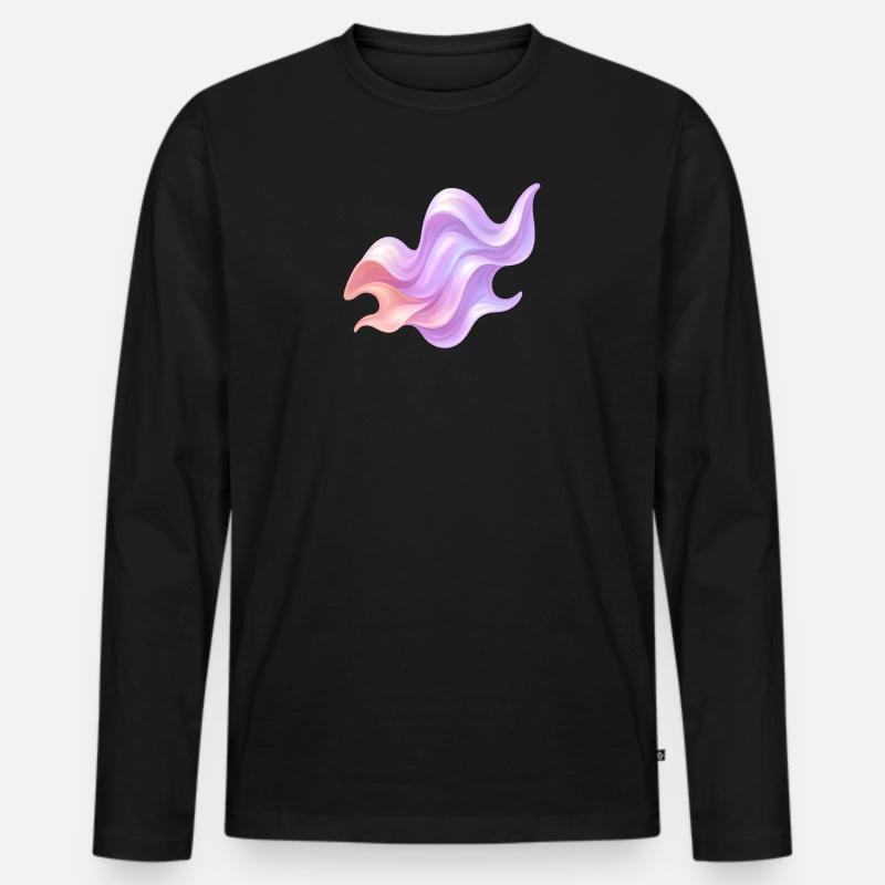 Liquid Waves - Männer Premium Bio Langarmshirt - Schwarz
