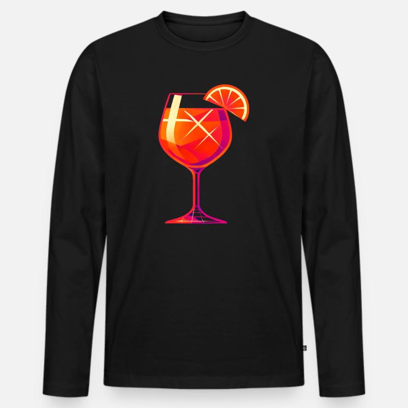 Aperoliker Aperolikerin Party Spritz Geschenkidee - Männer Premium Bio Langarmshirt - Schwarz