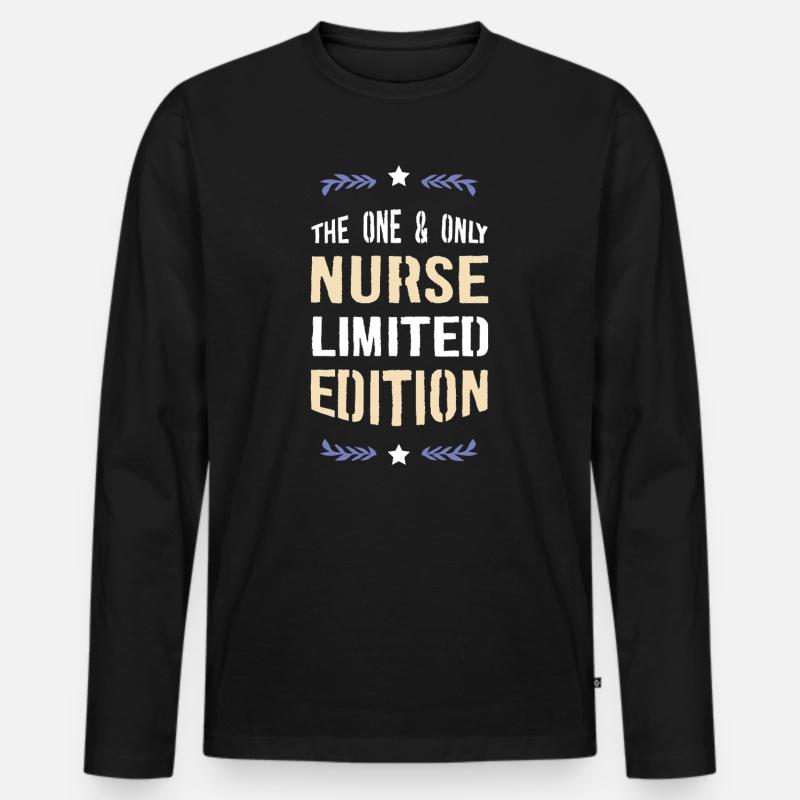 Krankenschwester Limitierte Edition - Männer Premium Bio Langarmshirt - Schwarz