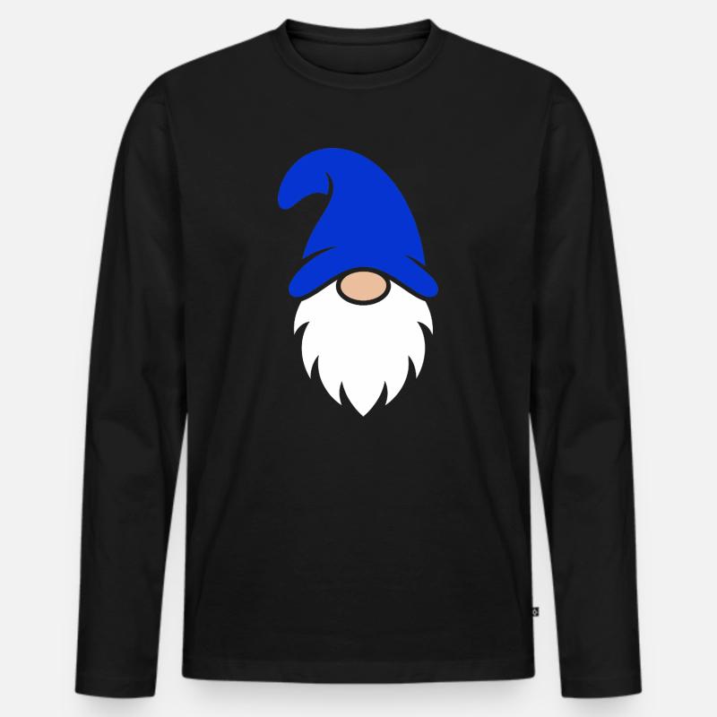 Blaubärtiger Zwerg Charm - Männer Premium Bio Langarmshirt - Schwarz