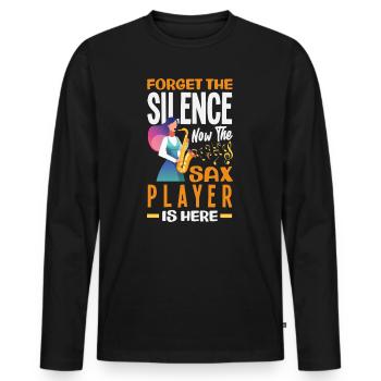 Saxofon - Männer Premium Bio Langarmshirt - Schwarz - Vorne - Nico (187cm)
