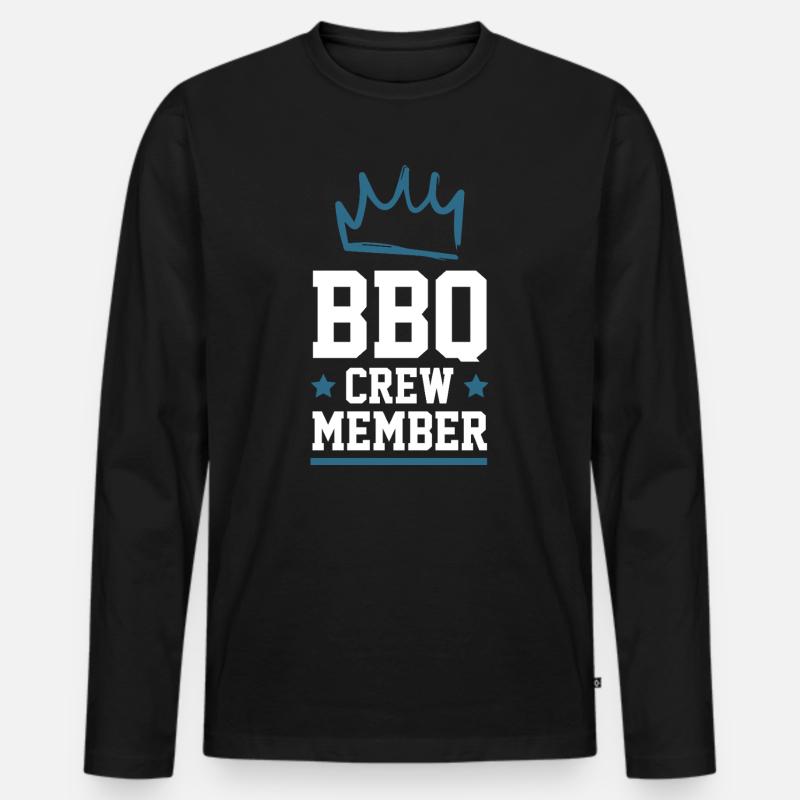 Bbq Crew - Männer Premium Bio Langarmshirt - Schwarz