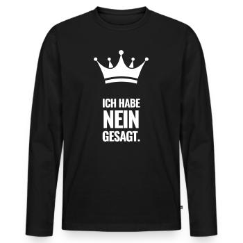 Ich habe Nein gesagt. - Männer Premium Bio Langarmshirt - Schwarz - Vorne - Nico (187cm)
