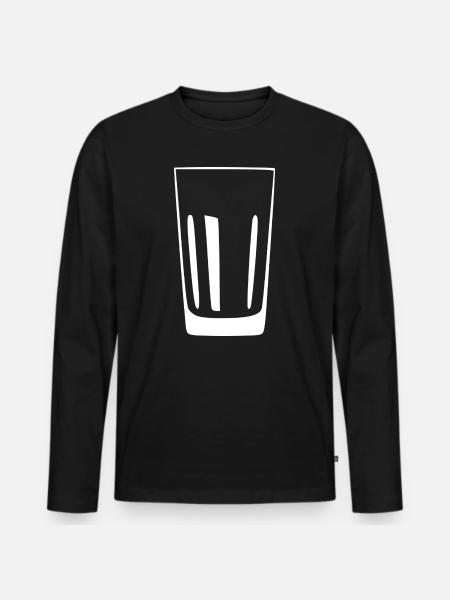 Longdrinks Glas Gastronomie Geschenk - Männer Premium Bio Langarmshirt - Schwarz