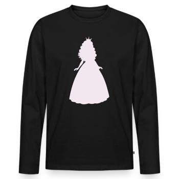Prinzessin Silhouette im Flieder - Männer Premium Bio Langarmshirt - Schwarz - Vorne - Nico (187cm)