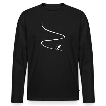 Skipiste - Männer Premium Bio Langarmshirt - Schwarz - Vorne - Nico (187cm)