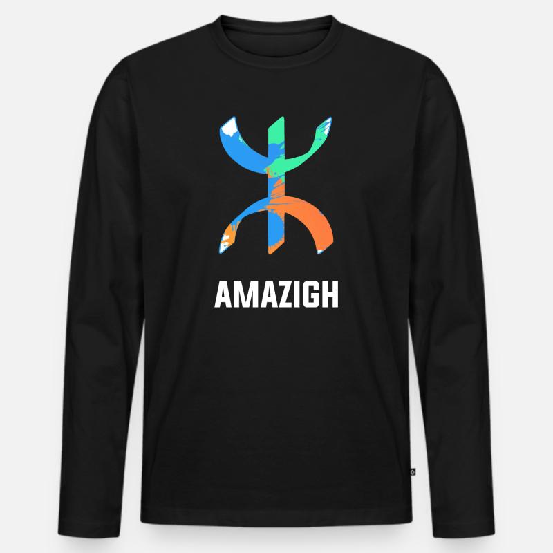 Amazigh - Männer Premium Bio Langarmshirt - Schwarz
