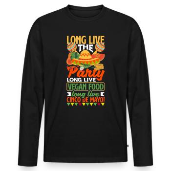 Long live vegan food long live Cinco de Mayo - Männer Premium Bio Langarmshirt - Schwarz - Vorne - Nico (187cm)