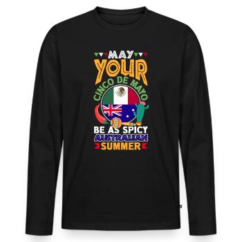 May your Cinco de Mayo be as spicy as an - Männer Premium Bio Langarmshirt - Schwarz - Vorne - Nico (187cm)