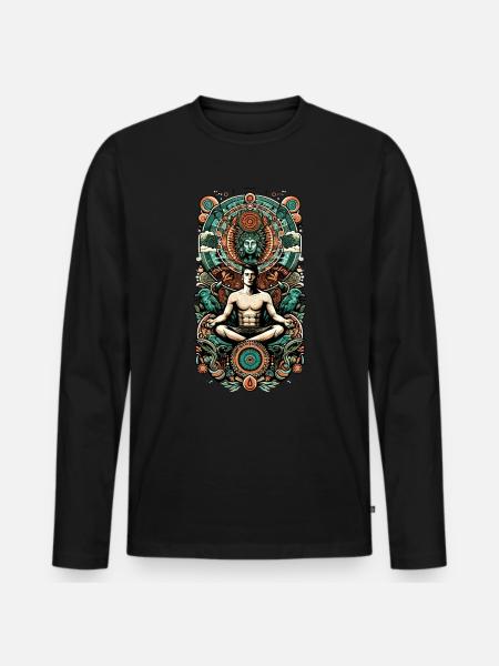 Modern Ayahuasca Spiritual - Männer Premium Bio Langarmshirt - Schwarz