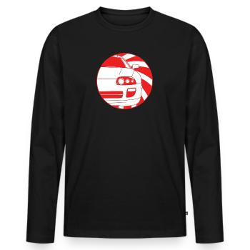 Auto JDM - oben - Männer Premium Bio Langarmshirt - Schwarz - Vorne - Nico (187cm)