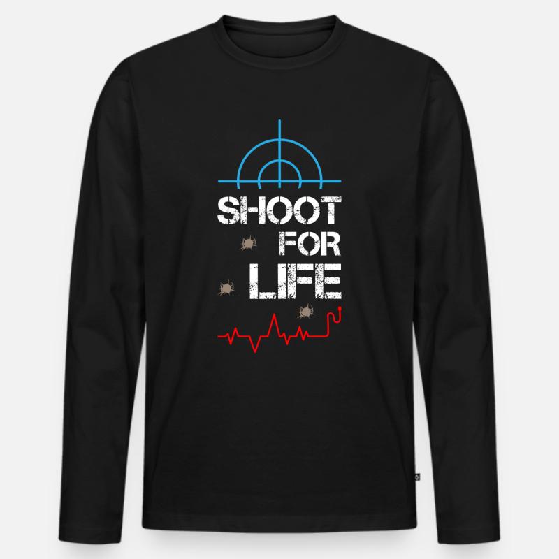 Shoot For Life Sniper - Männer Premium Bio Langarmshirt - Schwarz