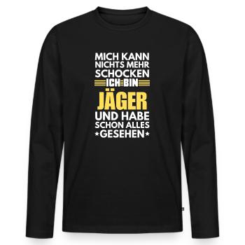 Non-Shockable Hunter - Men's Premium Organic Long Sleeve Shirt - black - Front - Nico (187cm)