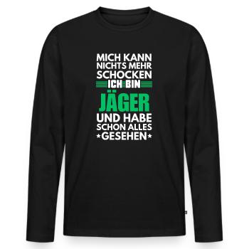 Non-Shockable Hunter - Men's Premium Organic Long Sleeve Shirt - black - Front - Nico (187cm)